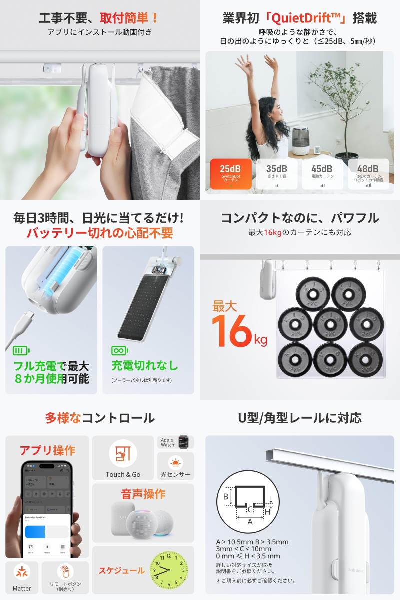 SwitchBot（スイッチボット） 朝目覚めカーテンセット ハブ2