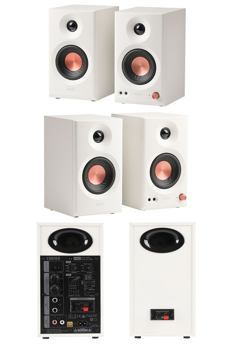 Edifier MR3 スピーカー ホワイト 最大36W出力、実売1.5万円のモニタースピーカー「Edifier MR3