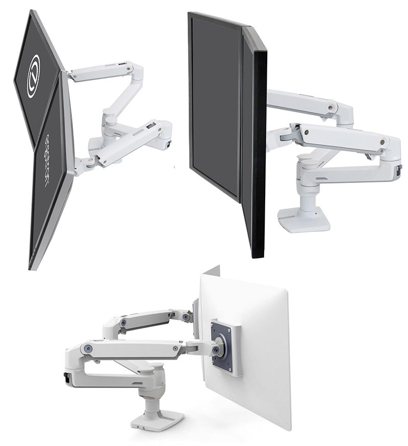 ERGOTRON LX モニターアーム ホワイト 45-490-216 Ergotron LX Premium Monitor Arm Single Desk Mount