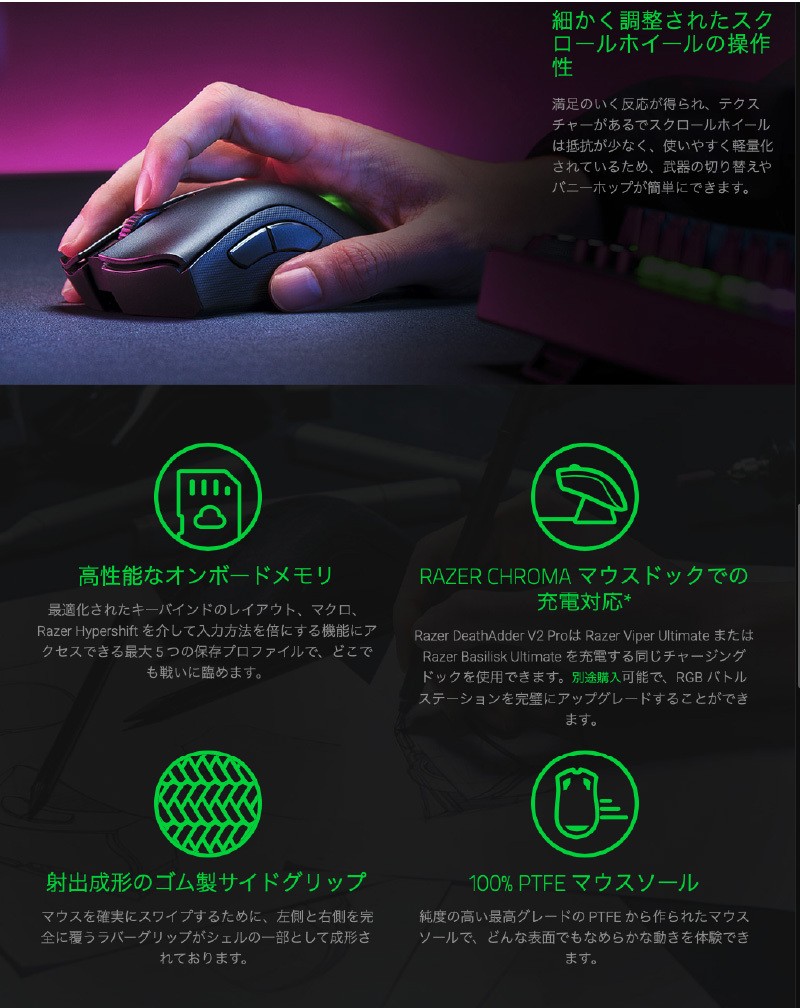 史上最も激安 Razer レーザー Deathadder V2 Pro 有線 2 4ghz Bluetooth ワイヤレス両対応 エルゴノミックデザイン ゲーミングマウス ネコポス 期間限定特価 Www Muslimaidusa Org