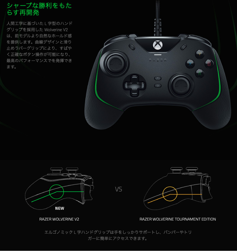 Razer レーザー Wolverine V2 Xbox Series X / S / One / PC Windows