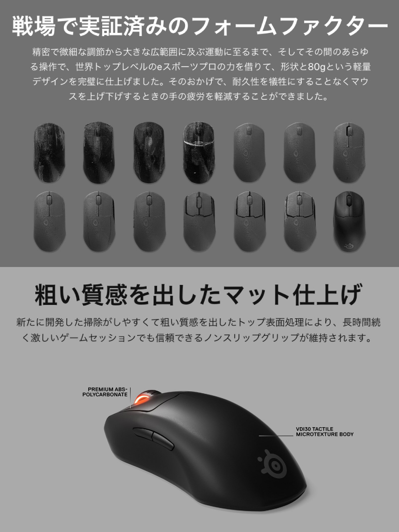 ワイヤレスマウス SteelSeries スティールシリーズ Prime Wireless 2.4