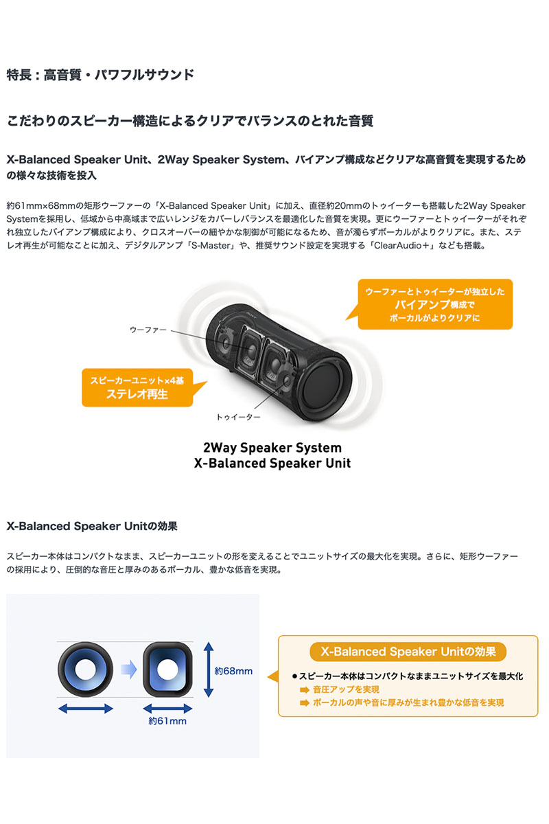 SONY ワイヤレスポータブルスピーカー SRS-XB10(B) ブラック 本体のみ