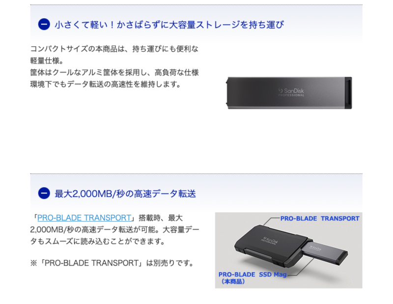 Sandisk Professional 4TB PRO-BLADE SSD Mag WW PRO-BLADEシリーズ