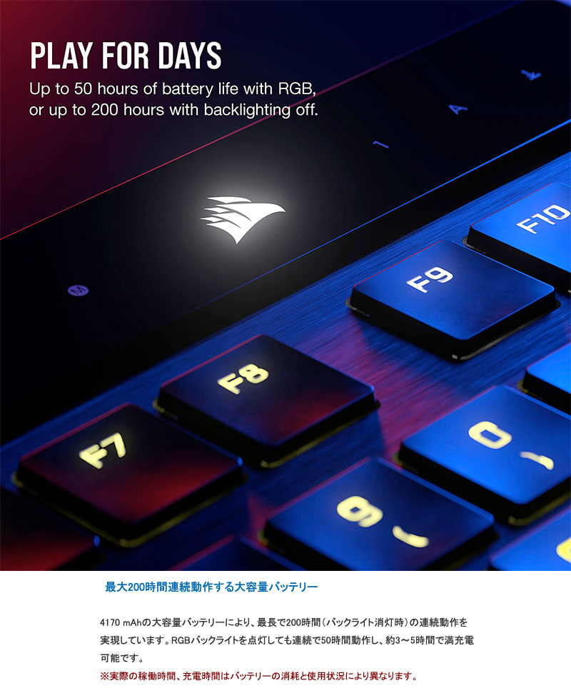 Corsair K100 AIR WIRELESS 日本語配列 CH-913A01U-JP1 ワイヤレス