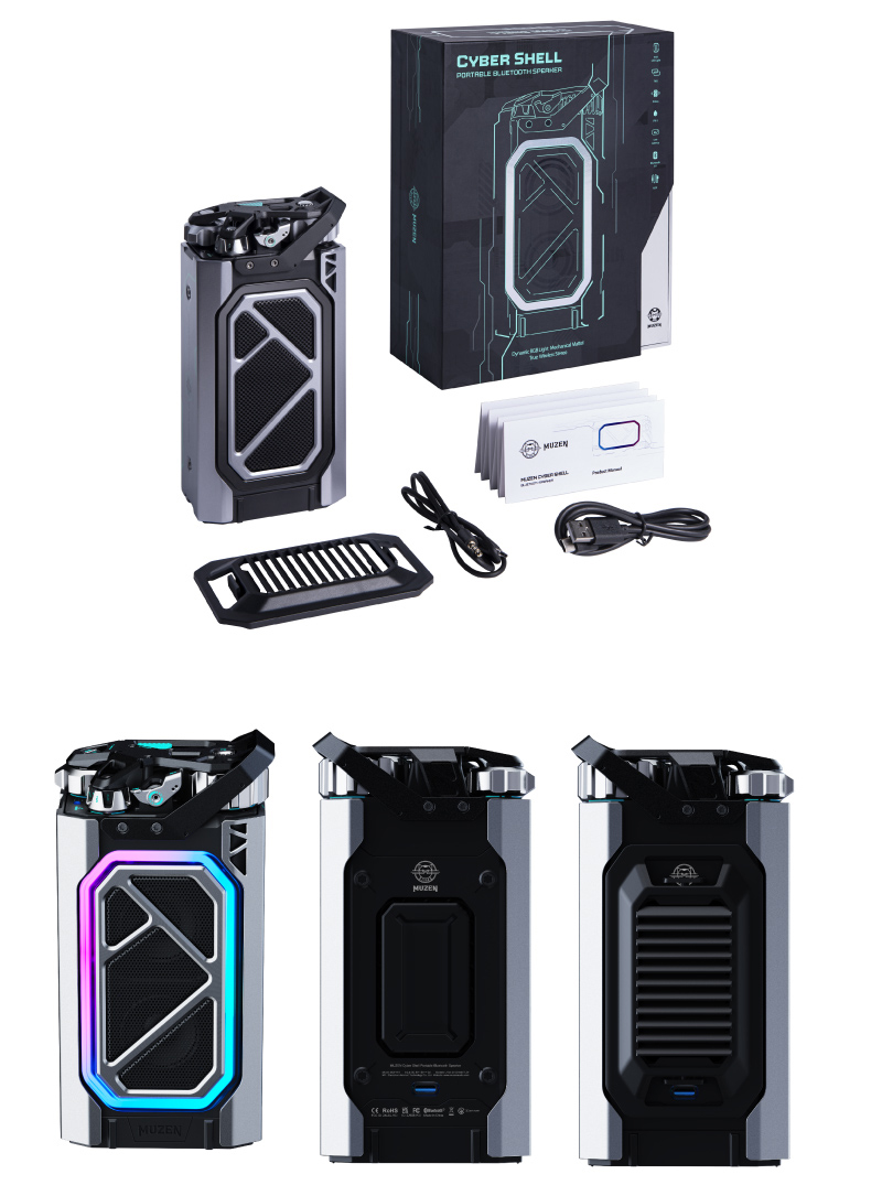 新品未使用 MUZEN Cyber Shell Portable スピーカー MUZEN（ムゼン） MUZEN Cyber Shell Bluetooth 5.0 IPX5防水 RGBライト