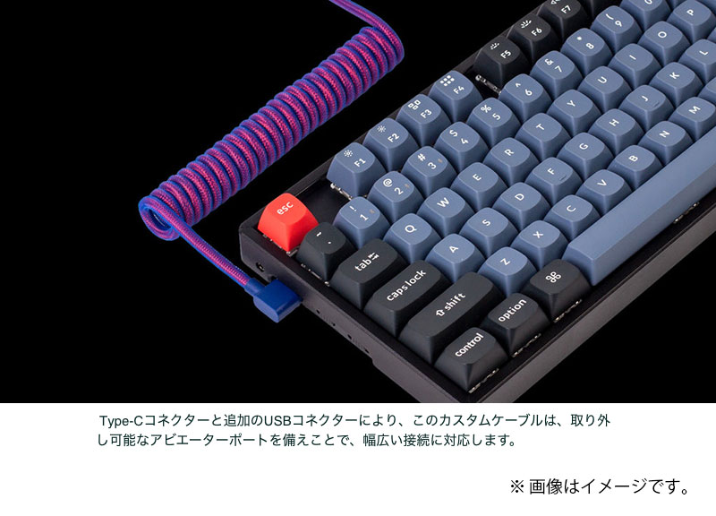 Keychron キークロン プレミアム・コイル式アビエイターUSBケーブル L 