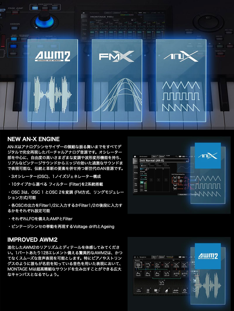 YAMAHA（ヤマハ） シンセサイザー MONTAGE M6 61鍵FSX鍵盤 MONTAGE M6