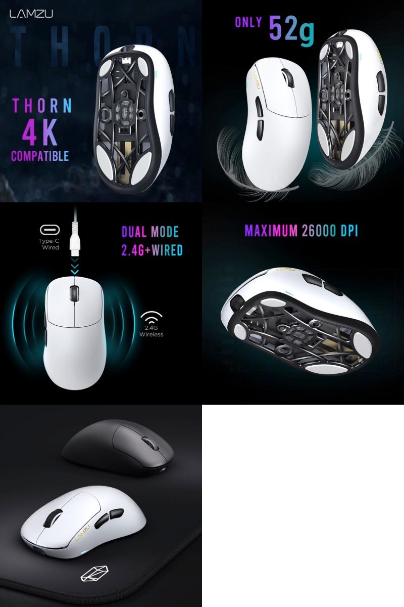 LAMZU ラムズ Thorn 4K Compatible 1000Hz対応 超軽量 ワイヤレス 