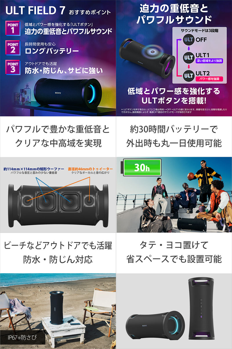 SONY ソニー ULT FIELD 7 Bluetooth 5.2 ワイヤレスポータブル