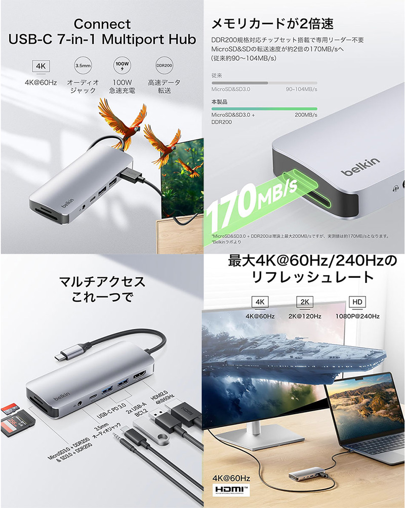 7-in-1 マルチポートハブの画像