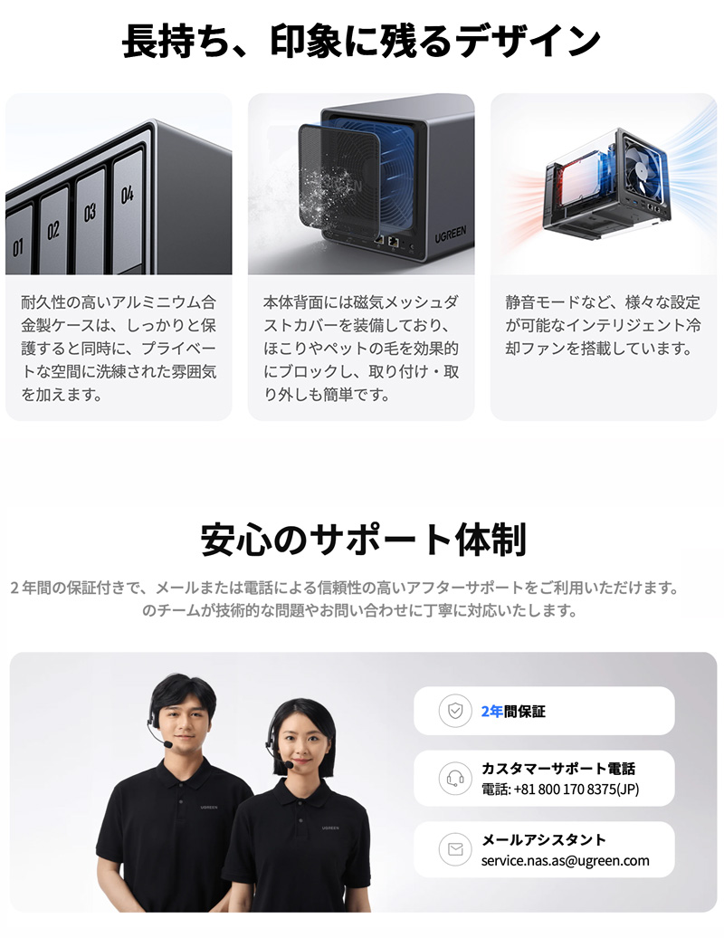 楽天市場】UGREEN NAS ync DXP4800 Plus 4ベイ デスクトップNAS