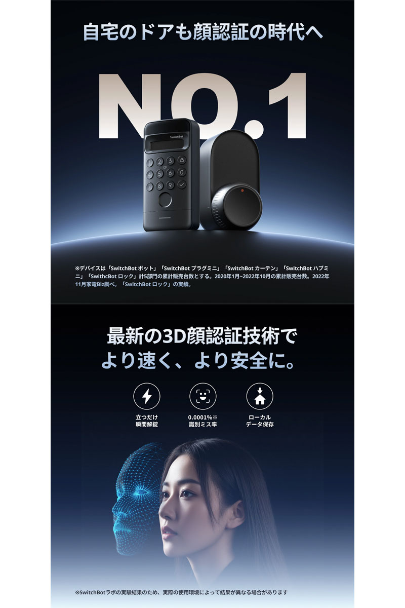 SwitchBot スイッチボット ドアロックUltra 顔認証セット
