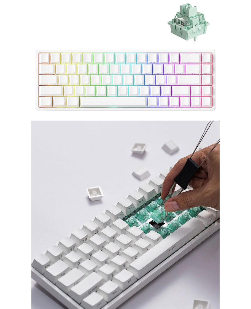 薄型 ゲーミングPC キーボードマウス付き エントリーグレード MONSGEEK MonsGeek FUN68 HE 有線 Flash ラピッドトリガー対応 65