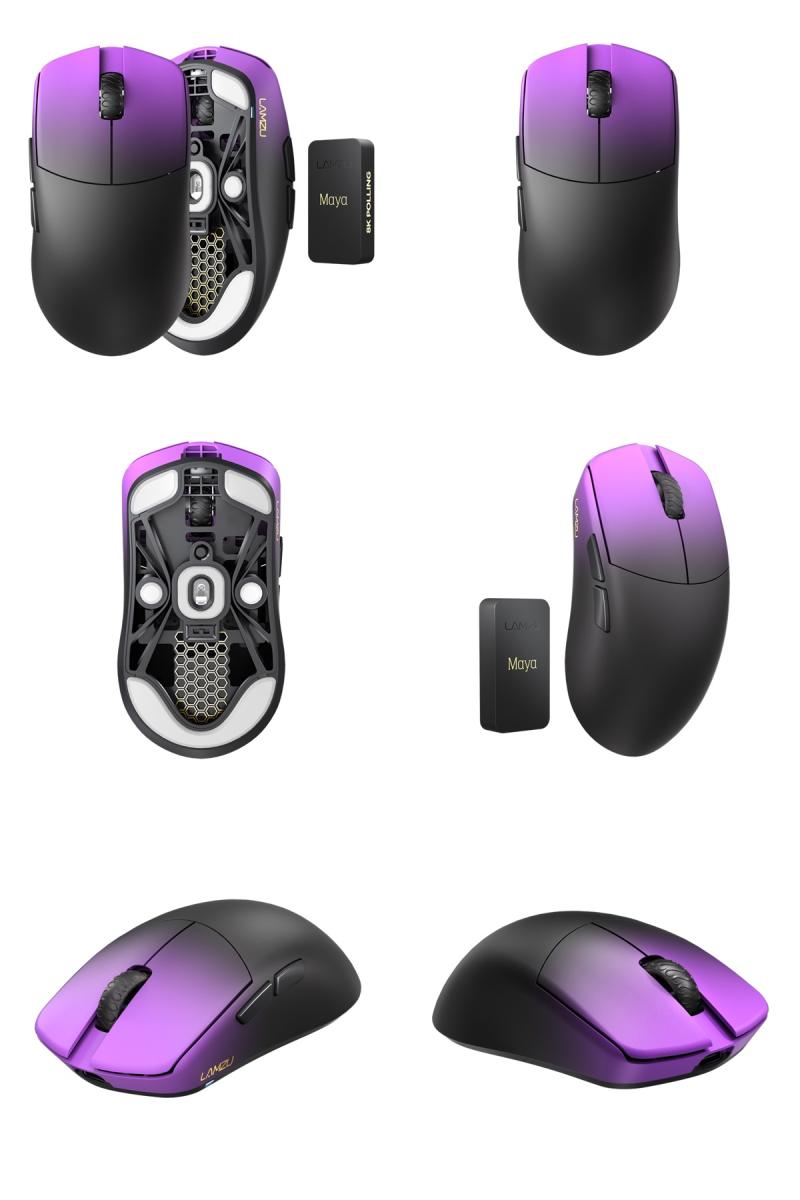 マウス・トラックボール Lamzu MAYA X purple shadow LAMZU LAMZU Maya Champion Edition 8Kレシーバー付属 ワイヤレス