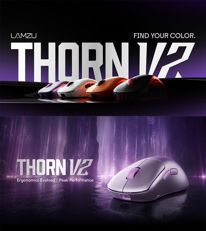 LAMZU ラムズ Thorn V2 ワイヤレスゲーミングマウス 8Kレシーバー付属