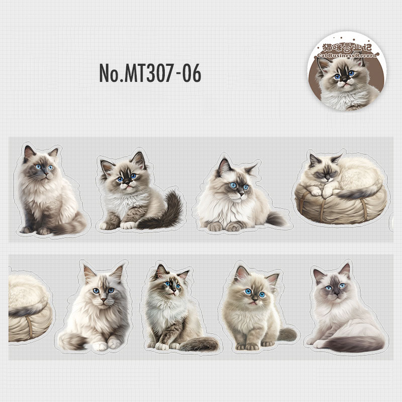 コラージュ 素材 ロールシール シール 動物 猫 写真 ネコ ねこ