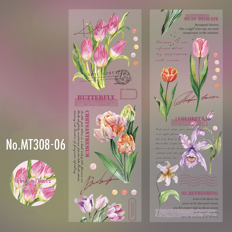 コラージュ 素材 マスキングテープ マステ シール 植物 花 バラ 紫陽花