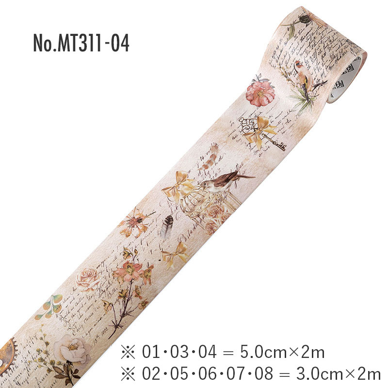コラージュ 素材 マスキングテープ マステ 花 鳥 総柄 ジャンク