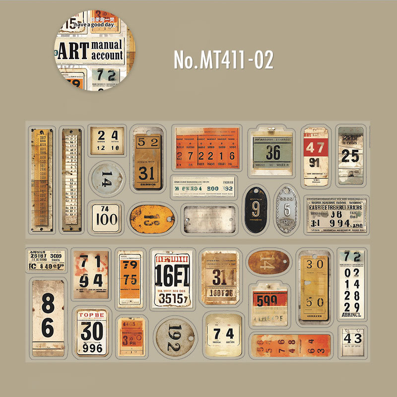 コラージュ 素材 ロールシール タグ ラベル 蝶 歯車 ジャンク