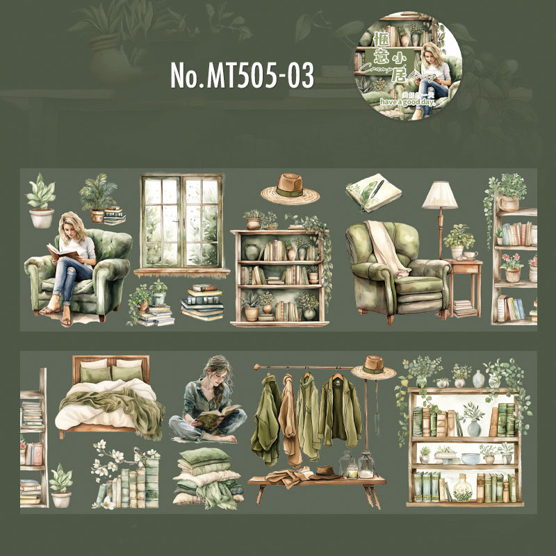 コラージュ 素材 マスキングテープ マステ 部屋 インテリア 本屋 本棚