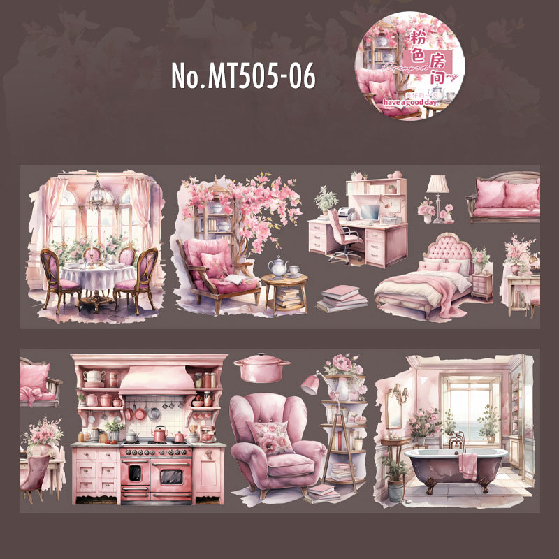 コラージュ 素材 マスキングテープ マステ 部屋 インテリア 本屋 本棚