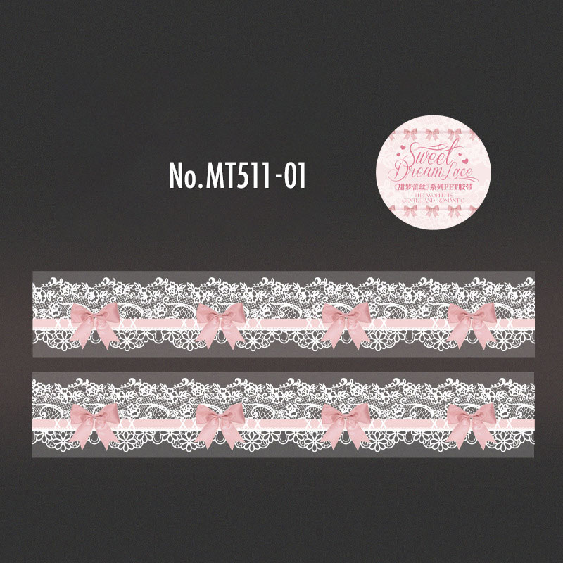 コラージュ 素材 マスキングテープ マステ リボン レース ピンク 黒