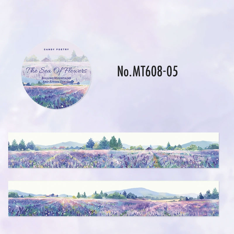 コラージュ 素材 マスキングテープ マステ 風景 背景 景色 ラベンダー