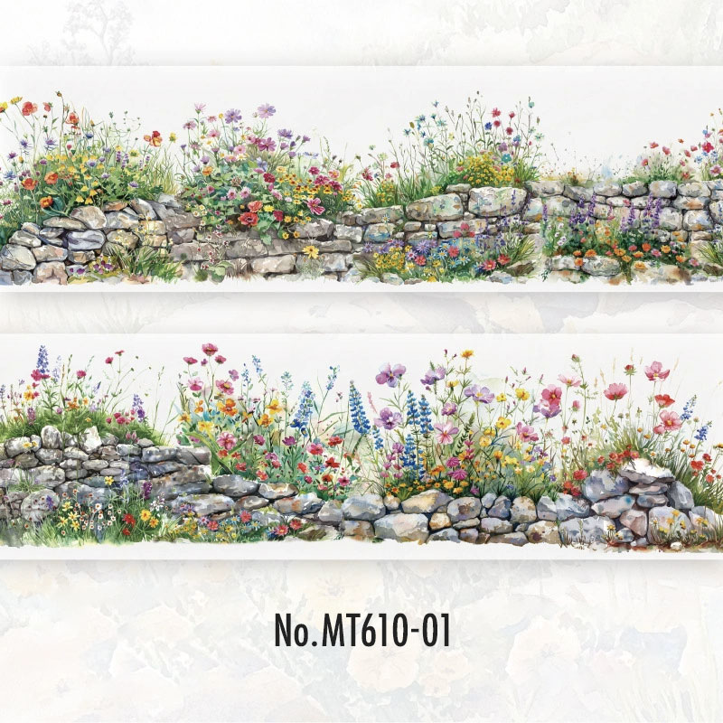 コラージュ 素材 マスキングテープ マステ 石垣 石積 壁 レンガ 塀