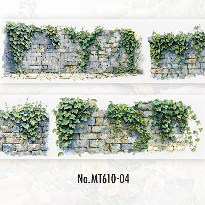 コラージュ 素材 マスキングテープ マステ 石垣 石積 壁 レンガ 塀