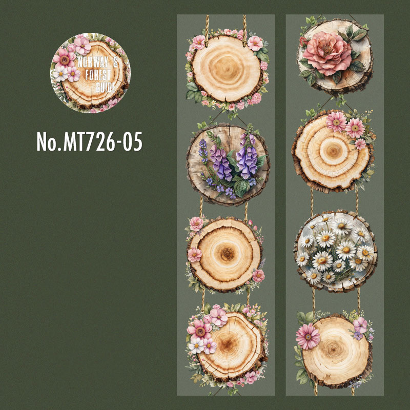 MT726 木目 切り株 看板 柵 フェンス 吊り下げ 装飾 飾り マステ