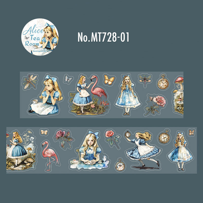 MT728 人物 女性 女の子 ウサギ 女王 トランプ アリス 時計 マステ