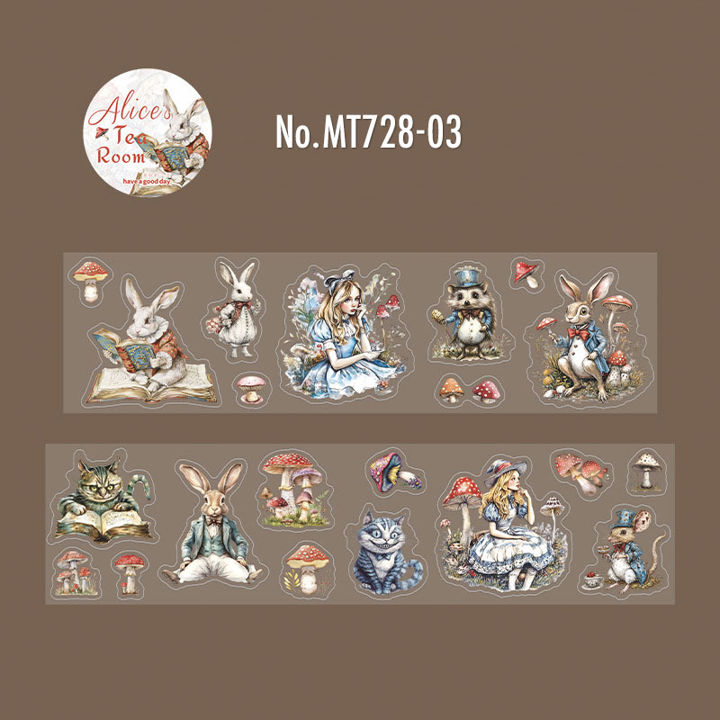 MT728 人物 女性 女の子 ウサギ 女王 トランプ アリス 時計 マステ