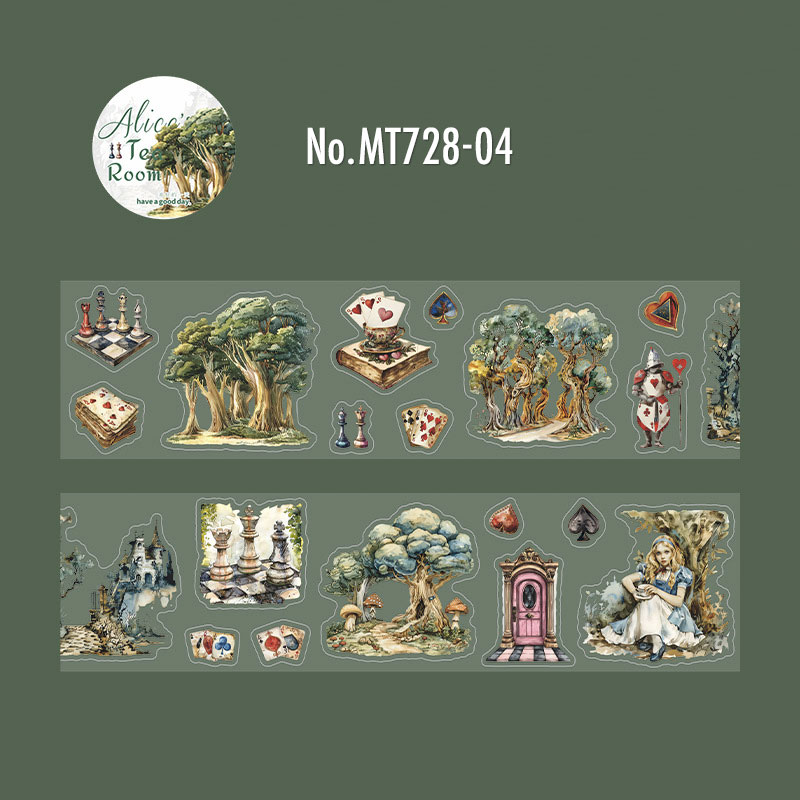 MT728 人物 女性 女の子 ウサギ 女王 トランプ アリス 時計 マステ
