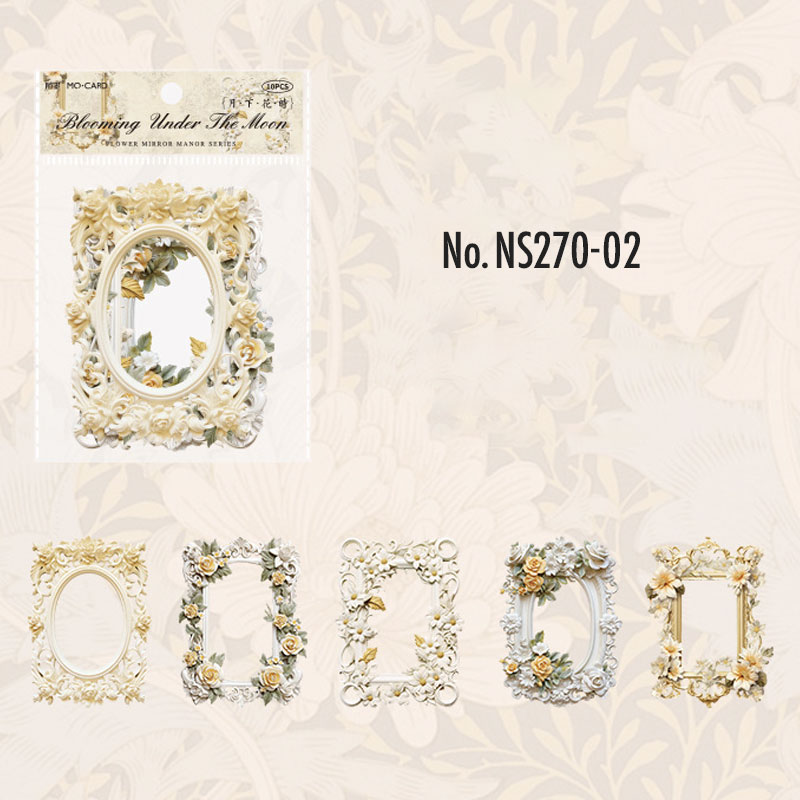 コラージュ 素材 デザイン ペーパー 額縁 額 フレーム 花 装飾