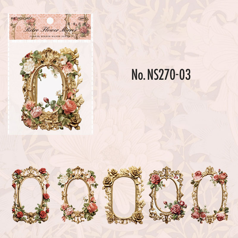 コラージュ 素材 デザイン ペーパー 額縁 額 フレーム 花 装飾