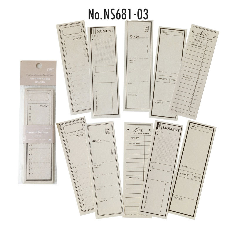 NS681 タグ ラベル メモ チケット フレーム 枠 レシート 伝票 背景紙