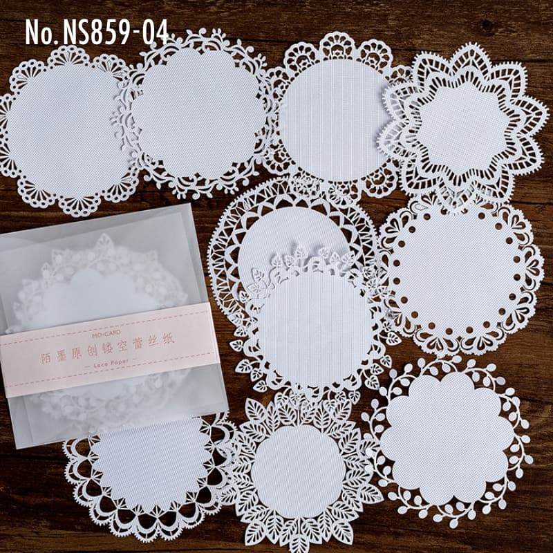 NS859 レースペーパー 切り絵 レース紙 蝶 植物 門 コラージュ 素材 紙