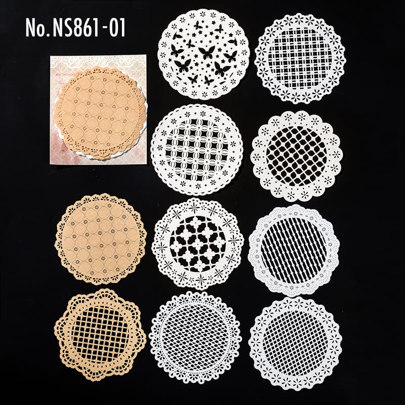 NS861 レースペーパー レース紙 切り絵 ステンシルシート ハート