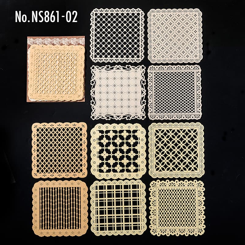 NS861 レースペーパー レース紙 切り絵 ステンシルシート ハート