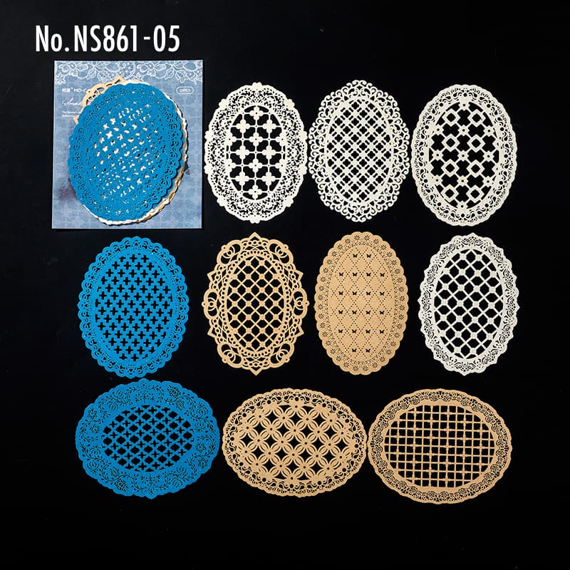 NS861 レースペーパー レース紙 切り絵 ステンシルシート ハート