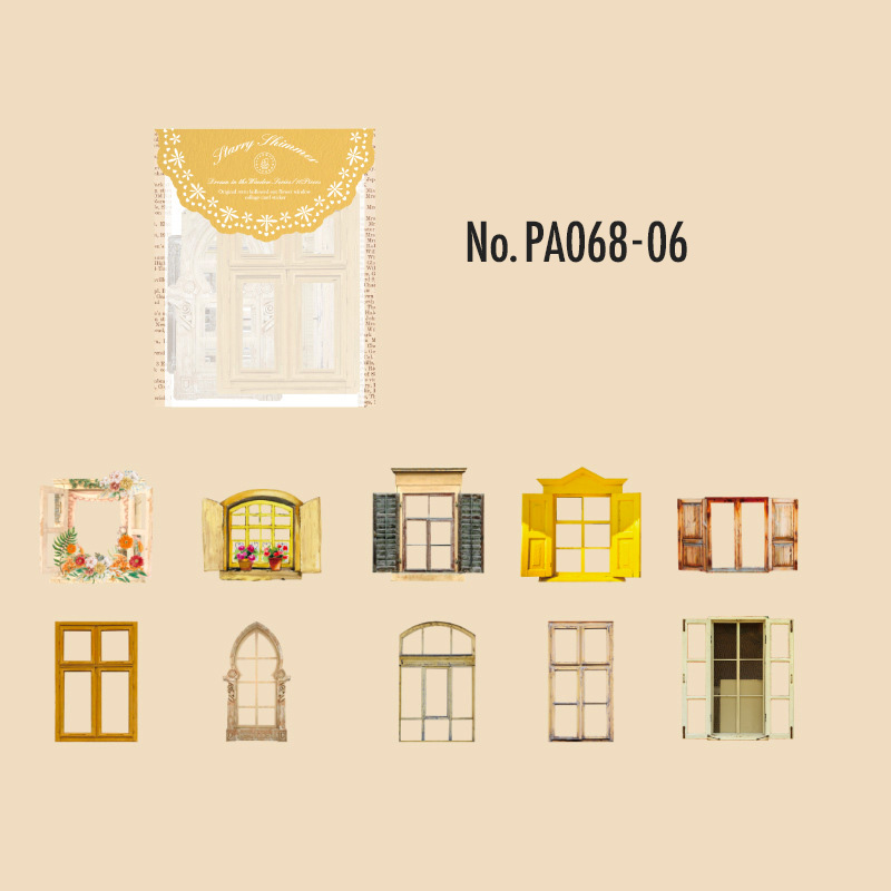 コラージュ 素材 デザイン ペーパー 窓 ウインドウ 窓枠 ジャンク