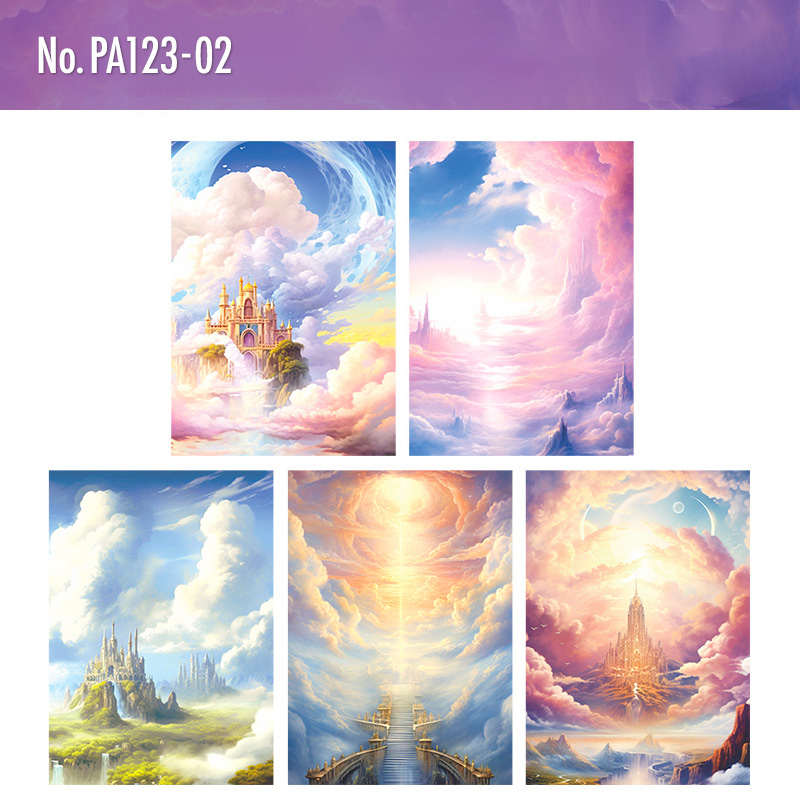 コラージュ 素材 デザイン ペーパー 幻想的 背景 風景 ジャンク