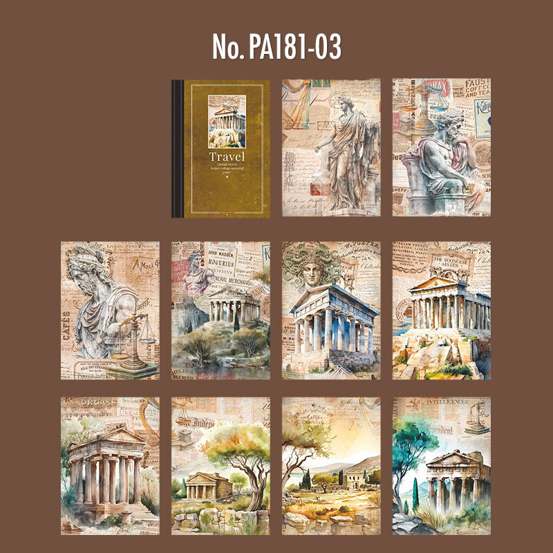 コラージュ 素材 デザイン ペーパー 建物 建築物 観光地 ジャンク