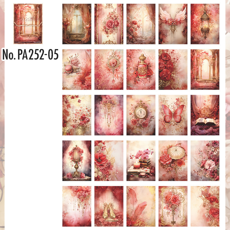 コラージュ 素材 デザイン ペーパー 白鳥 花 ファンタジー ジャンク