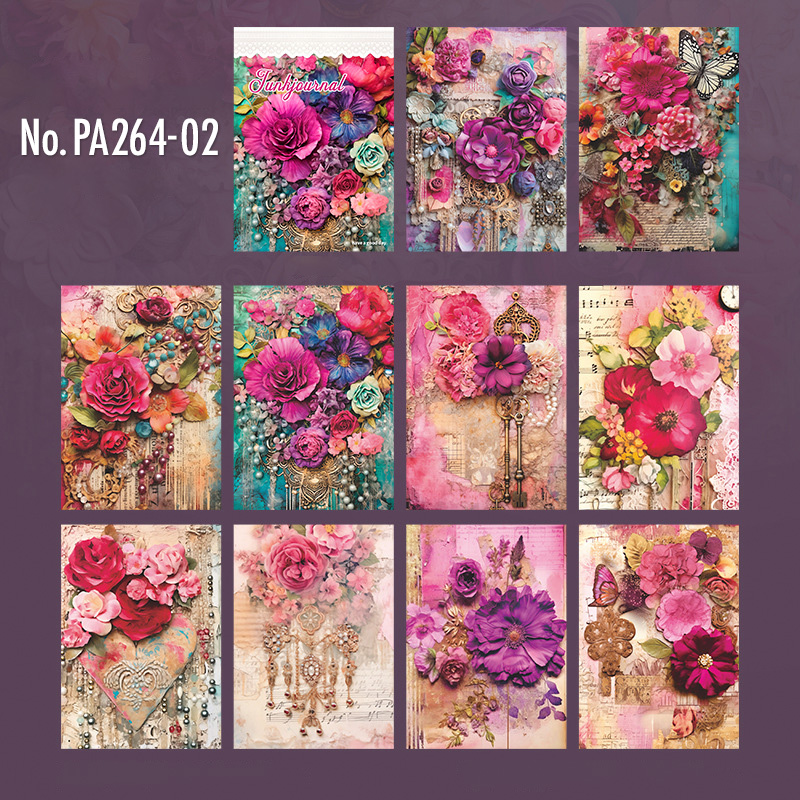 コラージュ 素材 デザイン ペーパー 花 薔薇 フラワー ローズ