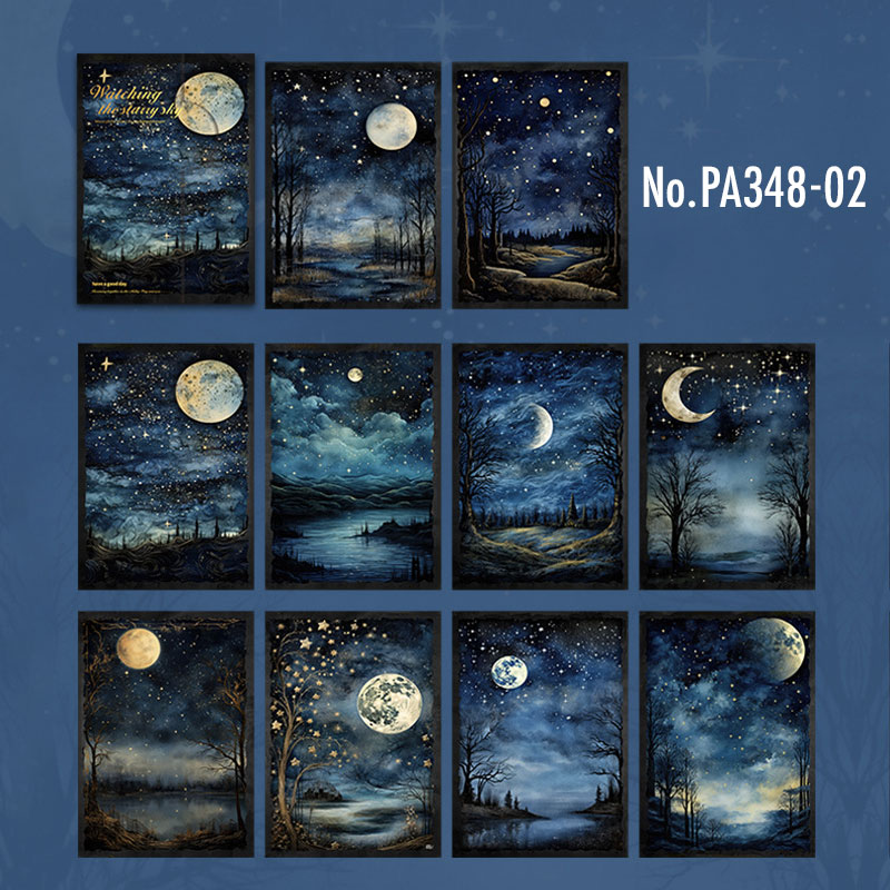 コラージュ 素材 デザイン ペーパー 宇宙 月 星 惑星 夜空 ジャンク