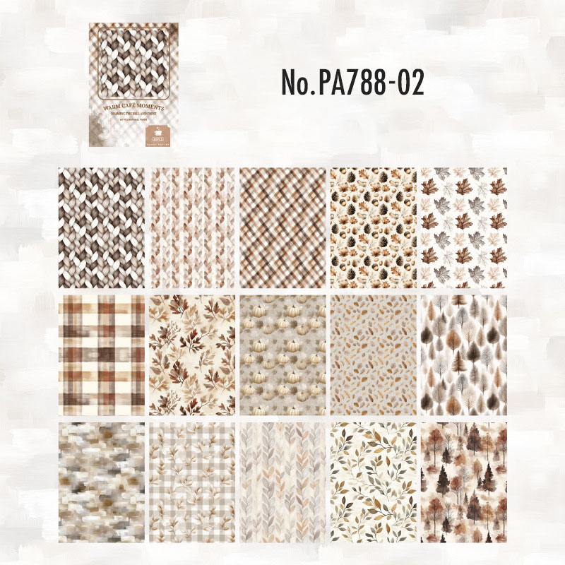 PA788 冬モチーフ パターン柄 雪の結晶 雪だるま コラージュ 素材 紙物