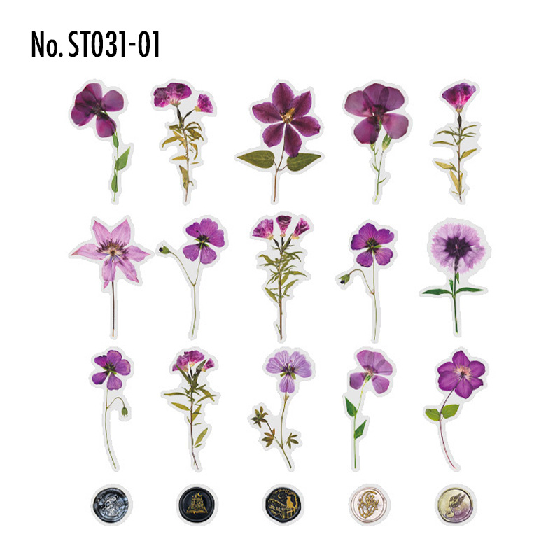 コラージュ 素材 シール 押し花 花 フラワー ジャンクジャーナル