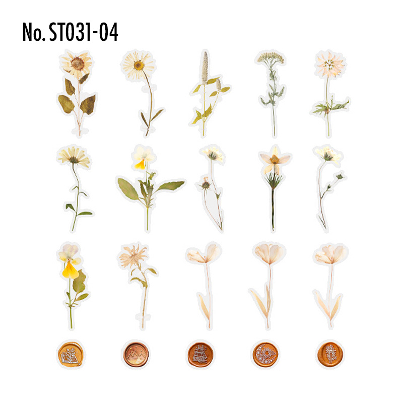 コラージュ 素材 シール 押し花 花 フラワー ジャンクジャーナル